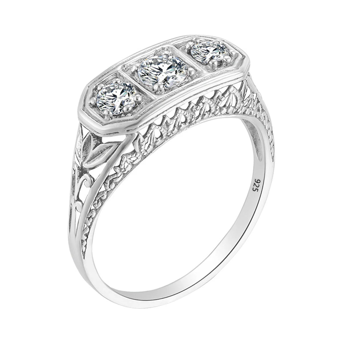 Anello in argento Sterling Moissanite 3 Stone per donna con certificato gioielli di fidanzamento di lusso 2024 regalo di tendenza per una ragazza vendita