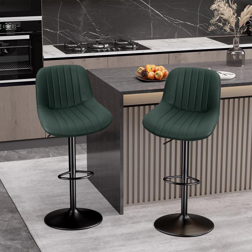 Sgabello da Bar Set da 2 pezzi, sgabello da Bar girevole moderno regolabile con schienale, sedia da banco in tessuto ad alte prestazioni