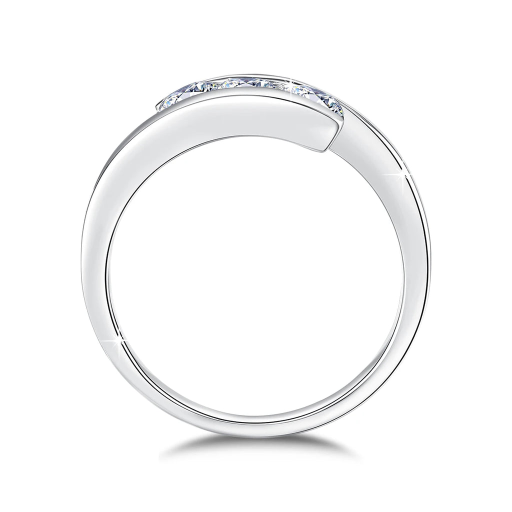 Anello in argento Sterling Moissanite 3 Stone per donna con certificato gioielli di fidanzamento di lusso 2024 regalo di tendenza per una ragazza vendita