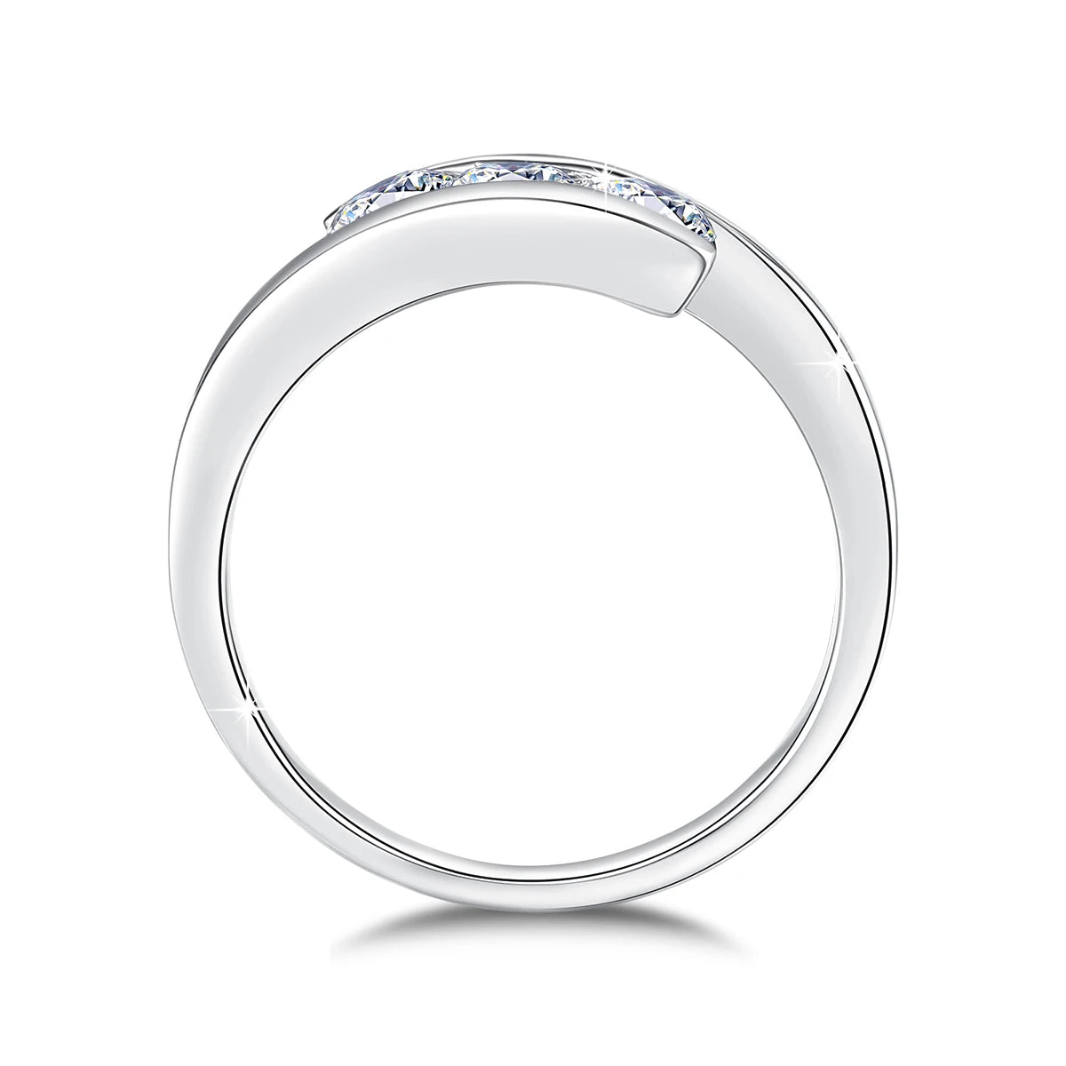 Anello in argento Sterling Moissanite 3 Stone per donna con certificato gioielli di fidanzamento di lusso 2024 regalo di tendenza per una ragazza vendita