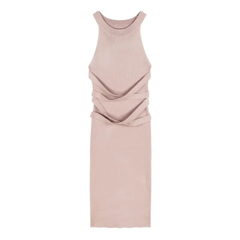 Abiti per le donne elegante Sexy senza maniche indietro strutturato Mini abito Skinny nuova moda estate Casual ptkppc