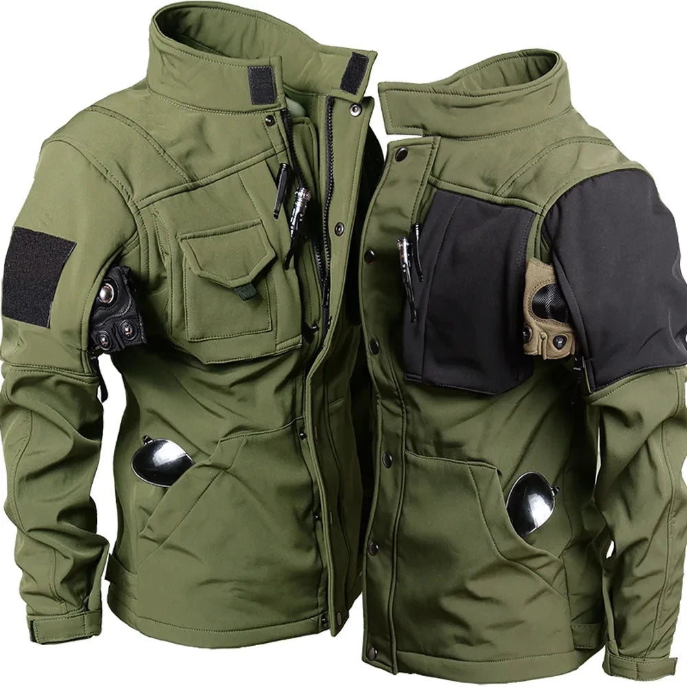 Giacche tattiche uomo pelle di squalo giacca militare Soft Shell impermeabile in pile antivento caldo moto Multi-tasche cappotti militari