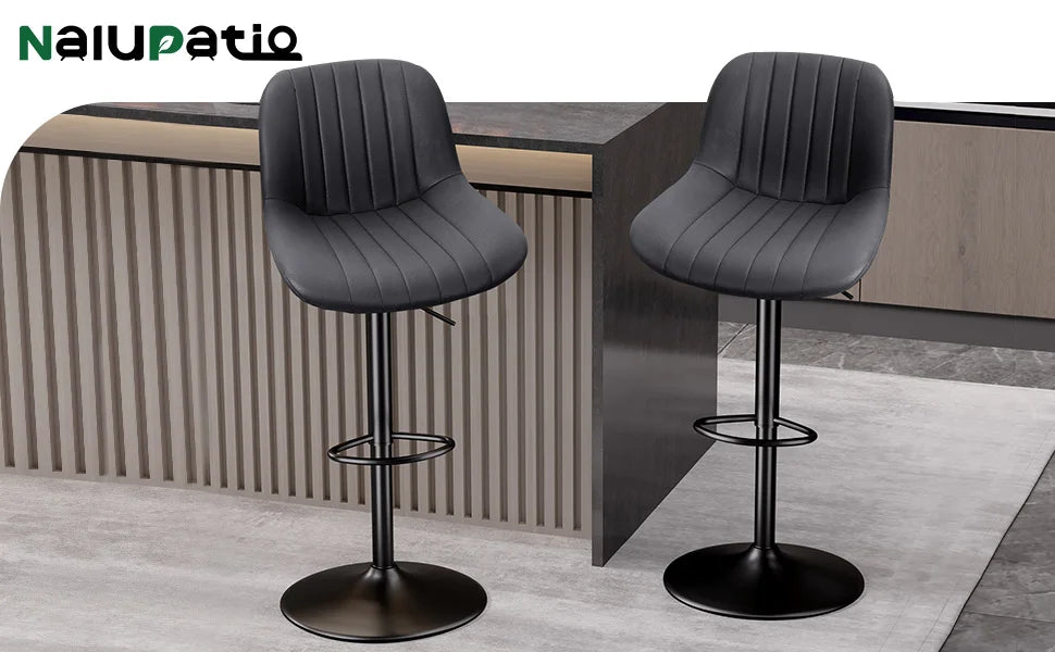 Sgabello da Bar Set da 2 pezzi, sgabello da Bar girevole moderno regolabile con schienale, sedia da banco in tessuto ad alte prestazioni