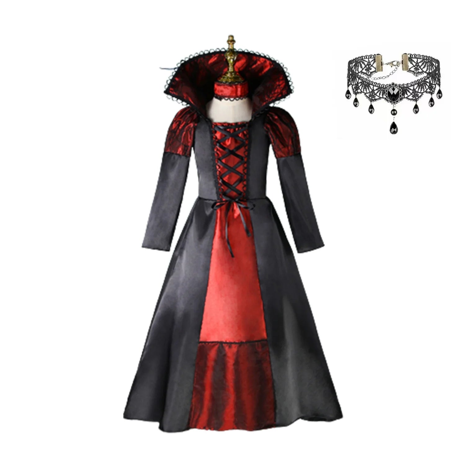 Costumi per bambini fantasy di Halloween Sposa fantasma Cosplay gotico Ragazze Vampiro rosso Giorno dei morti Costumi per bambini per ragazze