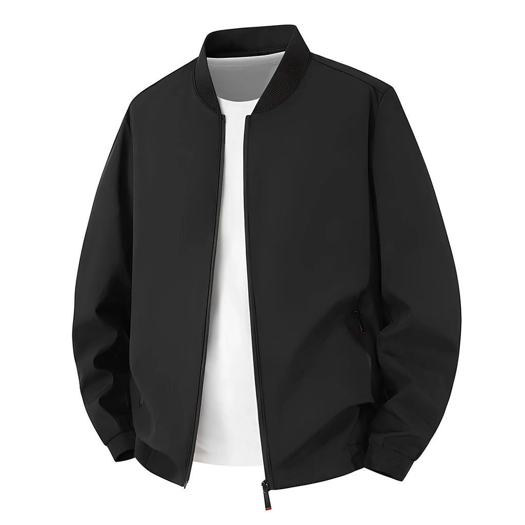 Giacca da baseball da uomo Giacca Top con orlo in colore a contrasto Design semplice Colletto da baseball Stile Abbigliamento quotidiano Primavera Autunno All-Match Basic