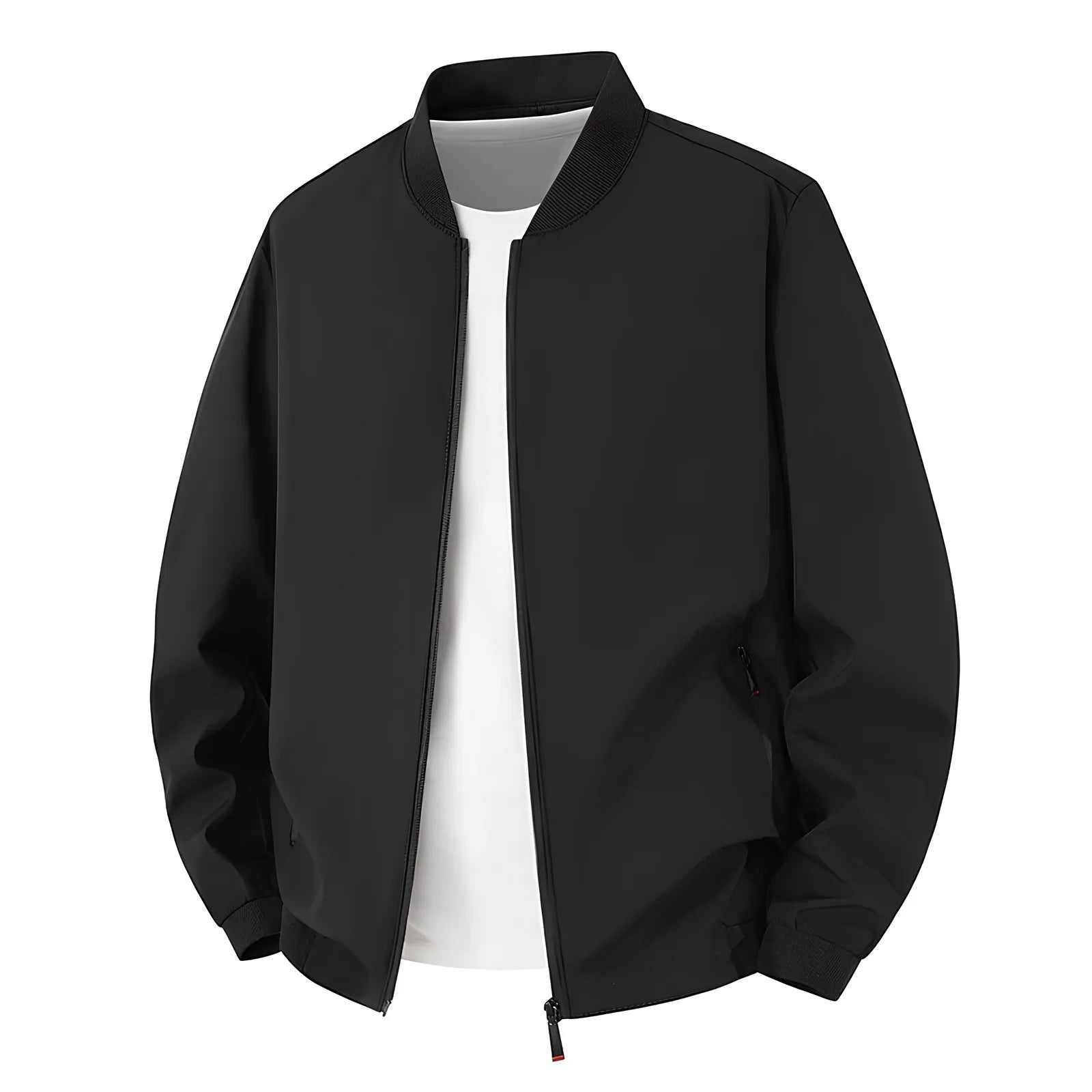 Giacca da baseball da uomo Giacca Top con orlo in colore a contrasto Design semplice Colletto da baseball Stile Abbigliamento quotidiano Primavera Autunno All-Match Basic
