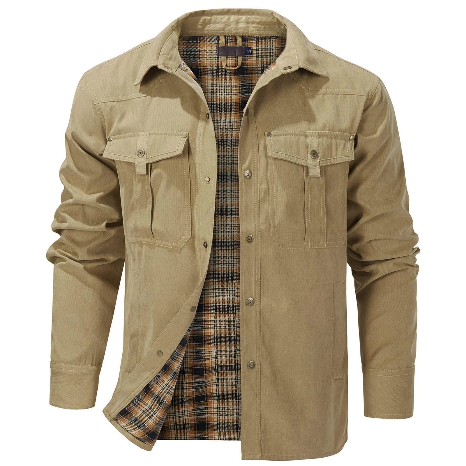 Giacca da uomo casual Giacche da uomo Cappotto da camicia foderato in flanella primaverile Giacche da uomo Cappotto casual da cowboy occidentale antivento