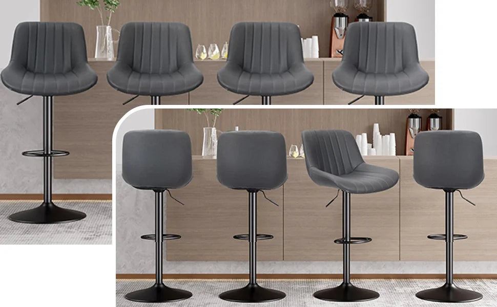 Sgabello da Bar Set da 2 pezzi, sgabello da Bar girevole moderno regolabile con schienale, sedia da banco in tessuto ad alte prestazioni