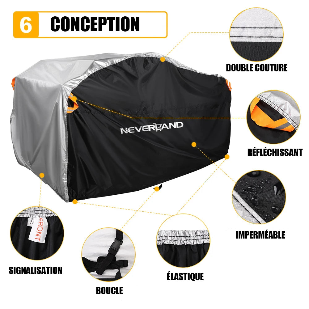 Quad Bike ATV 4x4 Moto Bike Cover Universale Impermeabile Pioggia Moto Veicolo Scooter Kart Moto Coperture Striscia Riflettente D